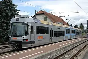 Train in station platform