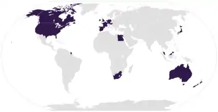 Map of the participating nations