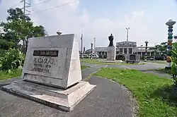 Plaza Dilao and the Paco railway station.  The center of the plaza is dominated by a statue of Dom Justo Takayama, who settled here after he was exiled from Japan in 1615.