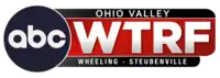 At left, the ABC network logo. At right, in a red box, the letters WTRF in white. In thinner black boxes, the words "Ohio Valley" (above) and "Wheeling • Steubenville" are displayed.