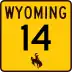 Wyoming Highway 14 marker