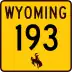 Wyoming Highway 193 marker