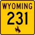 Wyoming Highway 231 marker