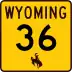 Wyoming Highway 36 marker