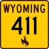 Wyoming Highway 411 marker