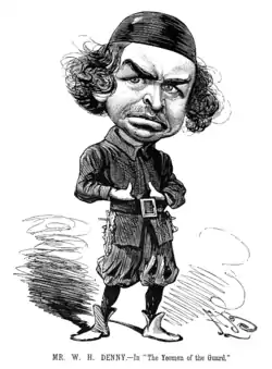 Typical Bryan caricature of the actor W. H. Denny as he appeared in The Yeomen of the Guard