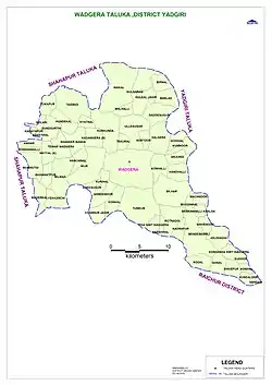 Wadagera Taluk Map