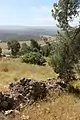 View from ruin near En el-Kezbe, looking south across the Elah Valley