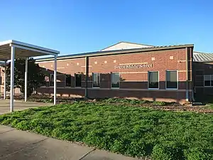 Brazos Middle School behind H.S. in Wallis