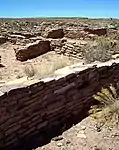 Puerco Pueblo walls of up to 125 rooms at the Petrified Forest National Park