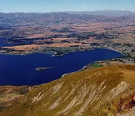 View of Lake Wānaka from Mt. Roy.