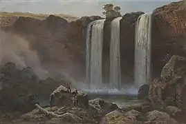 Falls of Wannon (circa 1870); oil painting by J. W. Curtis, (Courtesy: State Library of Victoria)