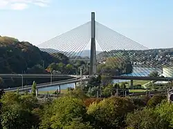 Père Pire bridge, Wanze Sugar Factory to the right