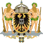 A pedestal (terrace) compartment in the middle version of the coat of arms of the German Emperor until 1918.