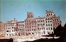 Old Town Market Place in 1944 during the Warsaw Uprising