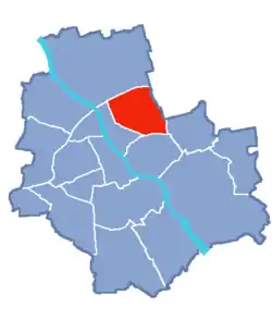 Location of Targówek within Warsaw