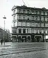 Adams Square looking west toward Brattle Street (left) and Leopold Morse & Co. (center), c. 1895