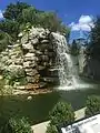 An artificial waterfall in an animal enclosure at the National Zoo  in Washington D.C.