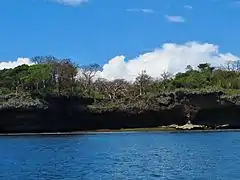 The island is located on a fossile coral reef, with Baobab trees growing on it.