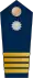 Blue epaulette with a silver button and 4 small golden stripes