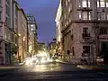 Water Street, Liverpool, West Africa House and India Buildings to the right, Tower Buildings, Oriel Chambers, Martins Bank and Town Hall to the left, Royal Insurance Building and Prudential Assurance Building in the distance