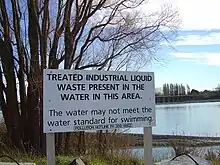 Image 9Water pollution sign on the Waimakariri River (from Geography of New Zealand)