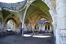 Image 42Remains of the undercroft of the lay brothers' refectory at Waverley Abbey, near Farnham, main town of the Borough of Waverley (from Portal:Surrey/Selected pictures)