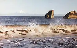 Waves on the rocky beach at Clam Gulch