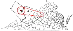 Location of Waynesboro, Virginia