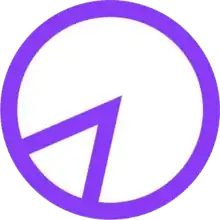 A pie chart, in purple, with a 15% section,