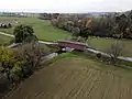 View from the air near river