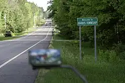 Welcome to Harris Township sign along Great River Rd.