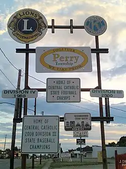 Welcome sign for Perry Township