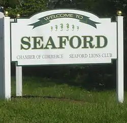 A Seaford welcome sign.