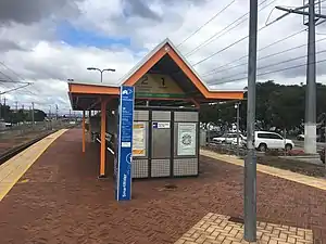 Welshpool station platform shelter