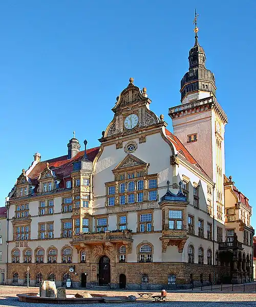 The city hall of Werdau, Saxony