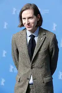 Photo of Anderson posing at The Grand Budapest Hotel Berlin premiere