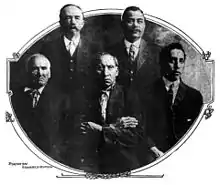 Image 17From left to right, Chief Wesley Johnson, Thomas B. Sullivan, Culberson Davis, James E. Arnold, and Emil John. (from Mississippi Band of Choctaw Indians)