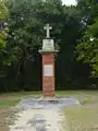 The monument erected on the island where John Wesley first landed in America.