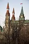 A restored facade of north towers on West Block, Parliament Hill.