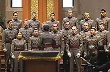 West Point Jewish Chapel Cadet Choir celebrating the chapel's 25th anniversary