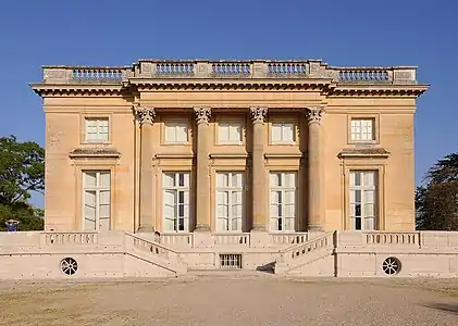 Facade of the Petit Trianon, Versailles, France, by Ange-Jacques Gabriel, 1764