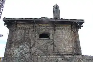 Detail of roof line tower entry hall portion of station