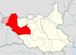 Location in South Sudan.