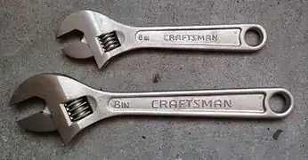 Two adjustable wrenches