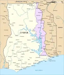 Western Togoland (purple) within Ghana