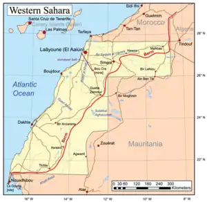 Map of Western Sahara