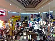 Looking down on centre of mall