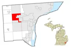 Location within Wayne County