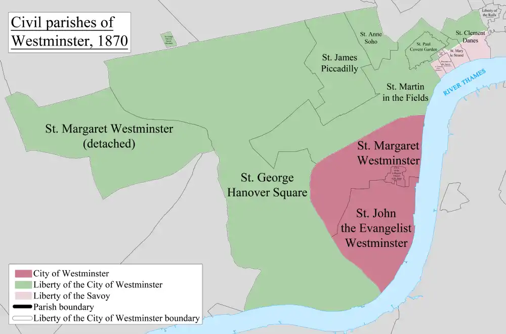 Burial exclave of the 1724-created St George Hanover Square in Paddington. It remains only in the C of E.  Used for burials 1763–1852.